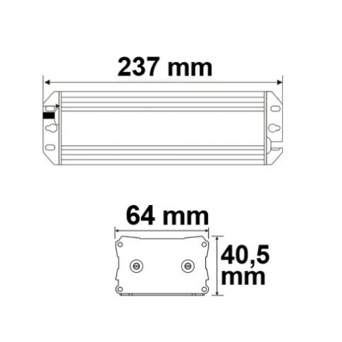 LED Transformator 24V DC, 15–60W, Dimmabil, IP65, Carcasă Metalică [1]