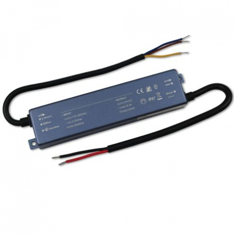 Surse Waterproof - LED Transformator 24V DC, 200W, IP67, Ultraflat, Carcasă Metalică