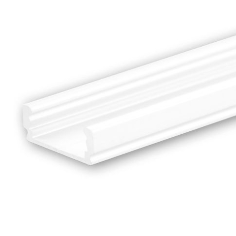 Profile LED&Accesorii - Profil LED aplicat SURF12 FLAT aluminiu vopsit alb RAL9010, 200cm