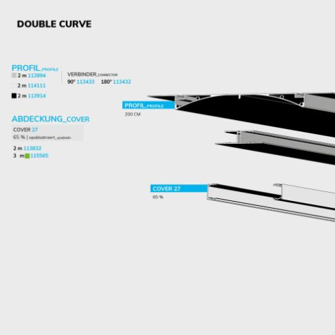 Profil LED Rigips Double Curve, Aluminiu, 200cm [5]