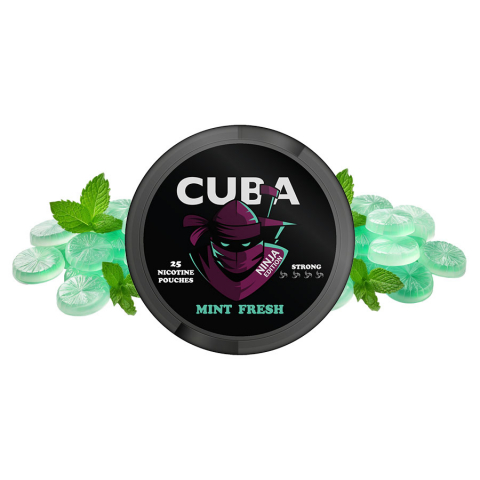 SNUSURI - Pouch Nicotina Snus Cuba Ninja Mint Fresh 38.4mg/g (20mg/pouch)