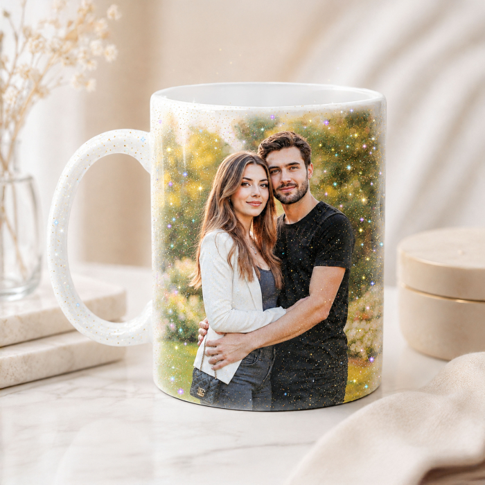 Cană cu Sclipici Personalizată cu Poza Ta [4]