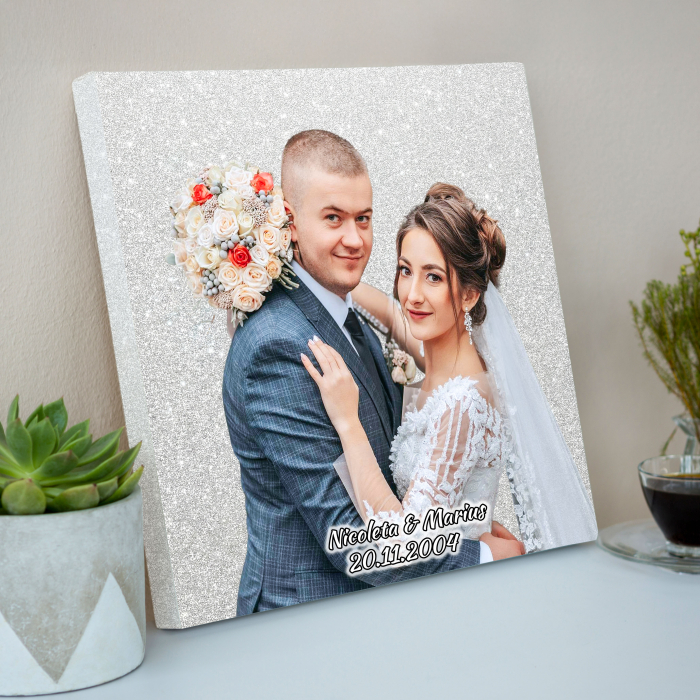 Tablou canvas personalizat cu fundal sclipici – decor modern și cadou unic [2]