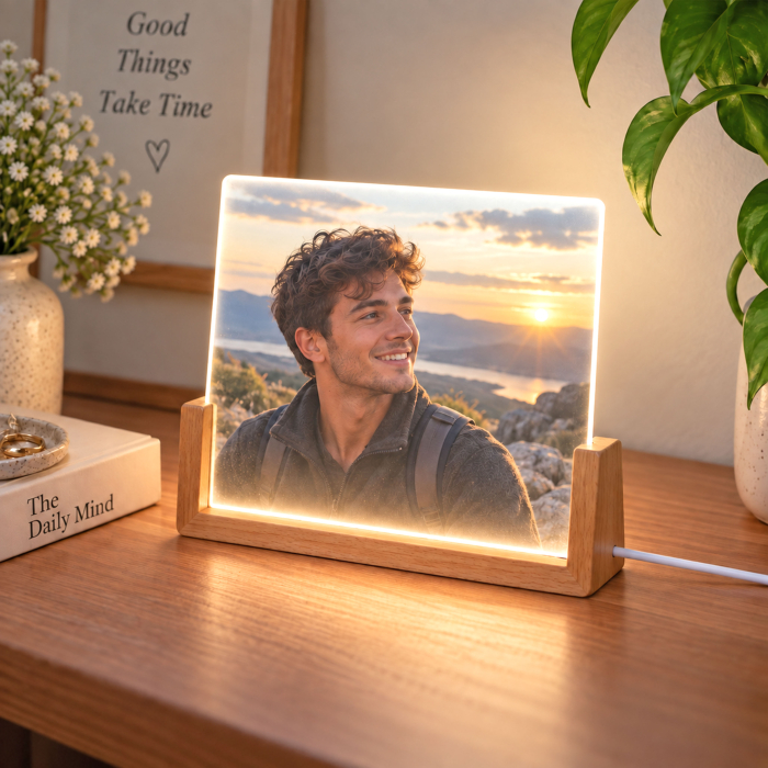 Lampă LED Personalizată cu Poza Ta 20.3x15.3 cm [3]