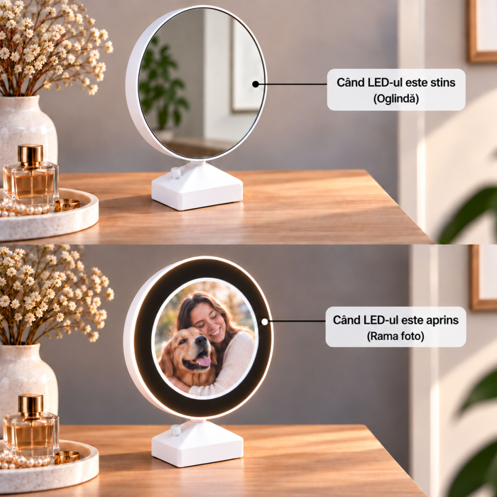 Oglindă Magică Rotundă Personalizată cu Poza Ta [3]