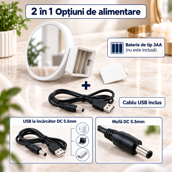 Oglindă Magică Rotundă Personalizată cu Poza Ta [2]