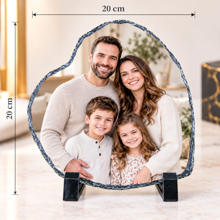Placă de Ardezie Personalizată cu Poza Ta - Inimă [2]