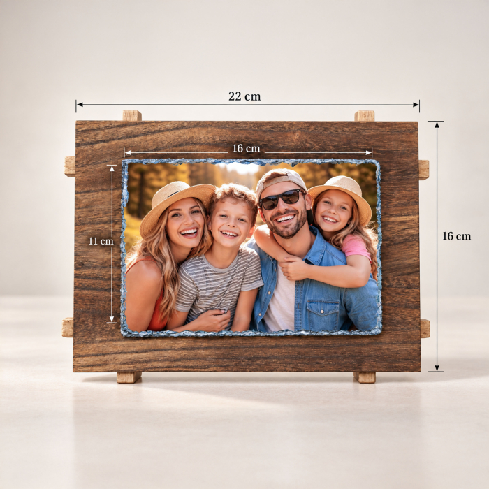 Placă de Ardezie Personalizată cu Poza Ta pe Panou de Lemn [3]