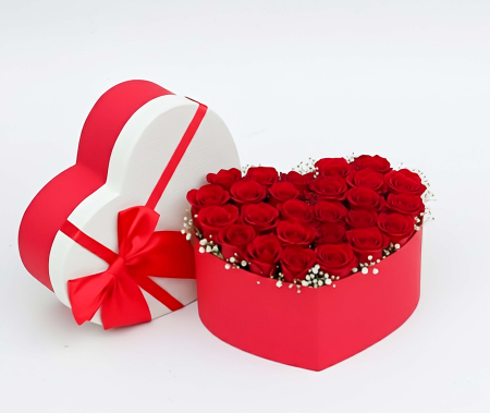 Aranjament Floral în Cutie Inimă – Trandafiri de Săpun [1]