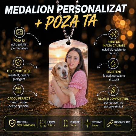 Cadouri Personalizate - Medalion Personalizat cu Poza Ta
