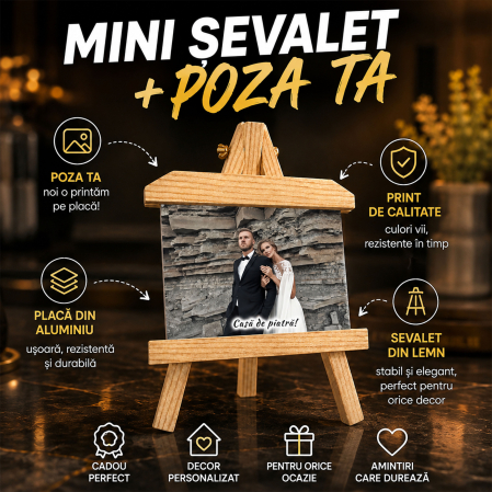 Cadouri Personalizate - Mini Șevalet Personalizat cu Poza Ta