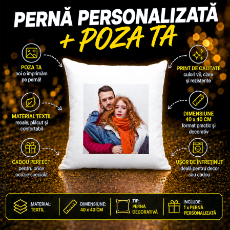 Cadouri Personalizate - Pernă Personalizată cu Poza Ta