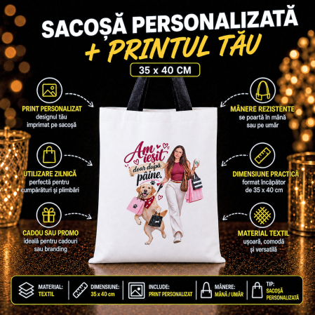 Cadouri Personalizate - Sacoșă Personalizată cu Poza Ta