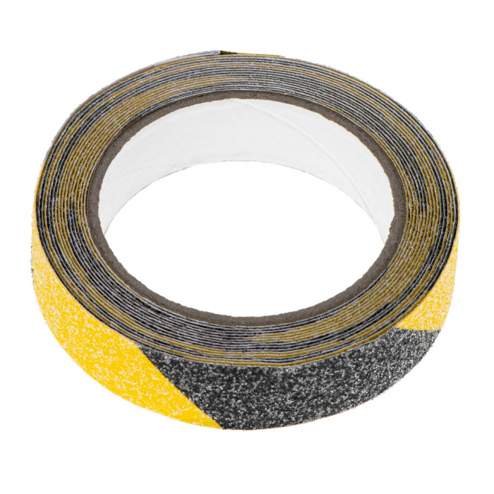 Banda de protectie Anti-Alunecare, autoadeziva, culoare Negru-Galben, dimensiune 5m x 2,5cm [5]