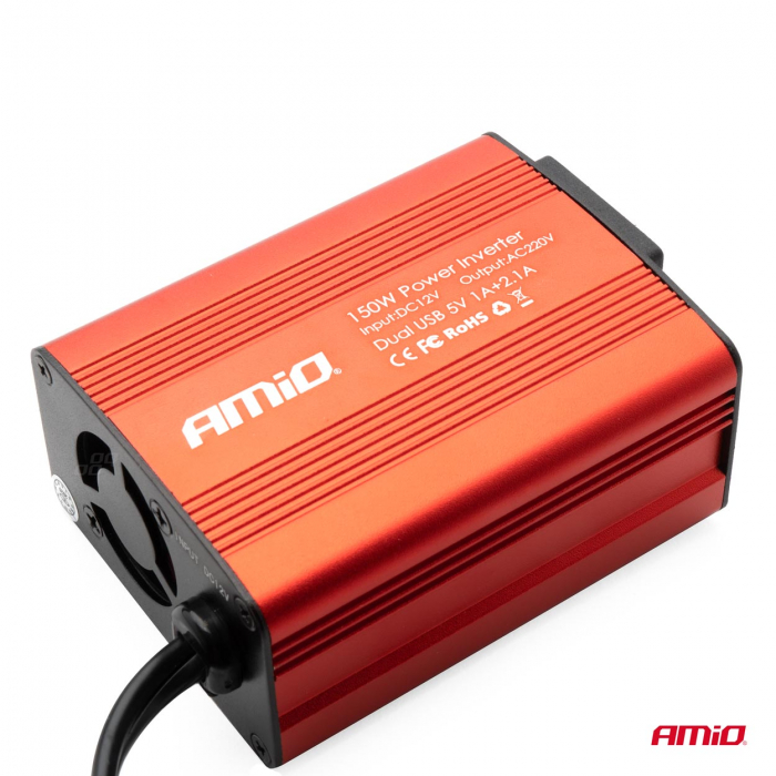 Convertor de tensiune 12V -> 230V, 150W/300W, 2 x USB 5V [3]
