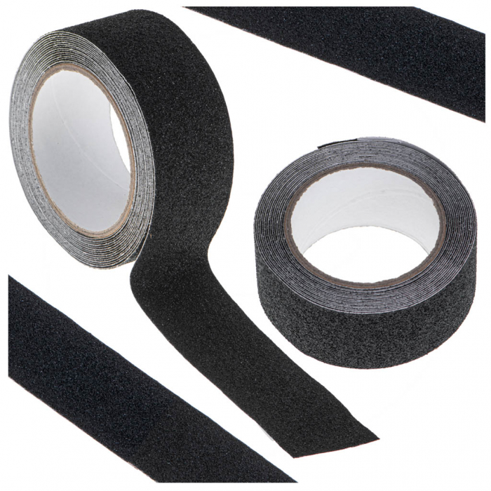 Banda de protectie Anti-Alunecare, autoadeziva, culoare Negru, dimensiune 5m x 2,5cm [1]