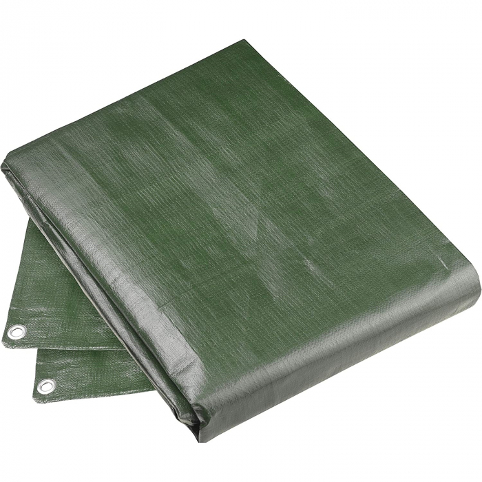 Prelata Impermeabila cu ochiuri metalice de prindere, dimensiune 6,0m x 8,0m, densitate 120g/m2, culoare verde [2]