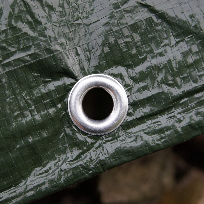 Prelata Impermeabila cu ochiuri metalice de prindere, dimensiune 6,0m x 8,0m, densitate 120g/m2, culoare verde [4]