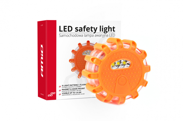 Lampa LED de urgenta pentru siguranta rutiera cu baza magnetica si functie de lanterna [9]
