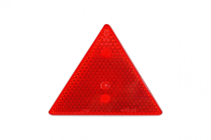 Set 2 triunghiuri de avertizare reflectorizante pentru remorci, culoare rosie, dimensiune 15 x 15 cm [2]