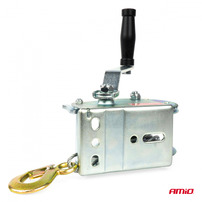 Troliu Manual cu manivela si blocaj, capacitate 450kg, cablu metalic lungime 5m [3]