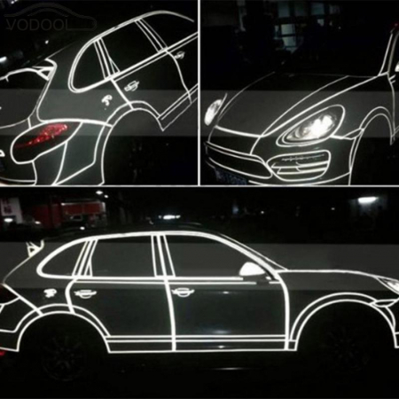 2 x Sticker Reflectorizant "OUTLINE DECO", culoare ARGINTIU, dimensiune 1cm x 8m [4]