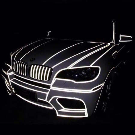 Avertizare si Siguranta - 2 x Sticker Reflectorizant "OUTLINE DECO", culoare ARGINTIU, dimensiune 1cm x 8m