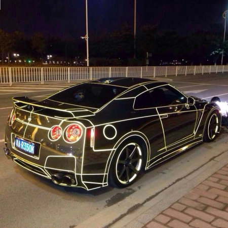 2 x Sticker Reflectorizant "OUTLINE DECO", culoare GALBEN, dimensiune 1cm x 8m [2]