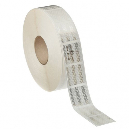 Avertizare si Siguranta - Banda reflectorizanta adeziva intrerupta pentru prelate - ALBA (rola 5cm x 45m)