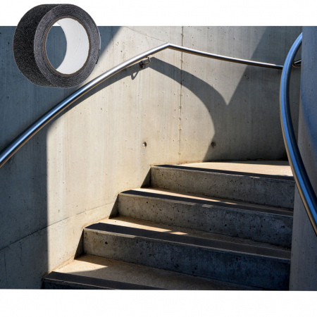 Banda de protectie Anti-Alunecare, autoadeziva, culoare Negru, dimensiune 5m x 5cm [2]