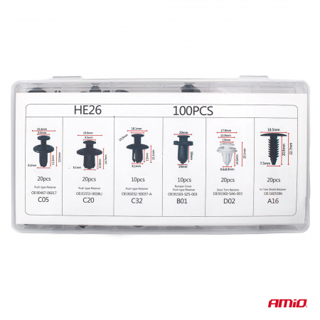 Set cleme - clipsuri reconditionare auto, 100 piese, diferite modele [1]