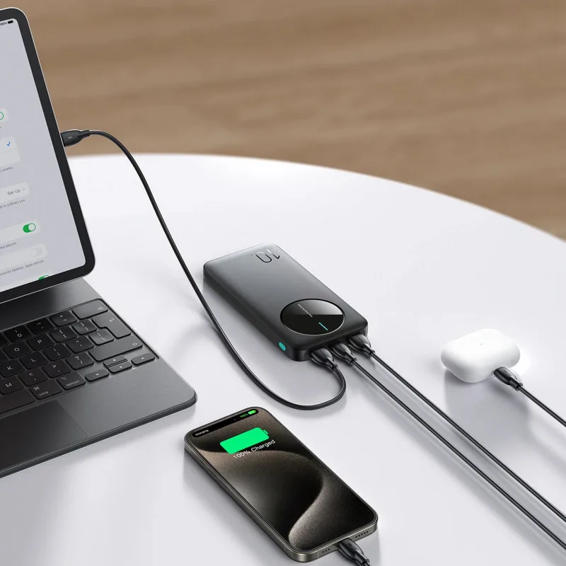 Baterie Externa Joyroom JR-PBF12, 10000mAh, 12W, 1 x USB-C - 2 x USB-A, Neagra [8]