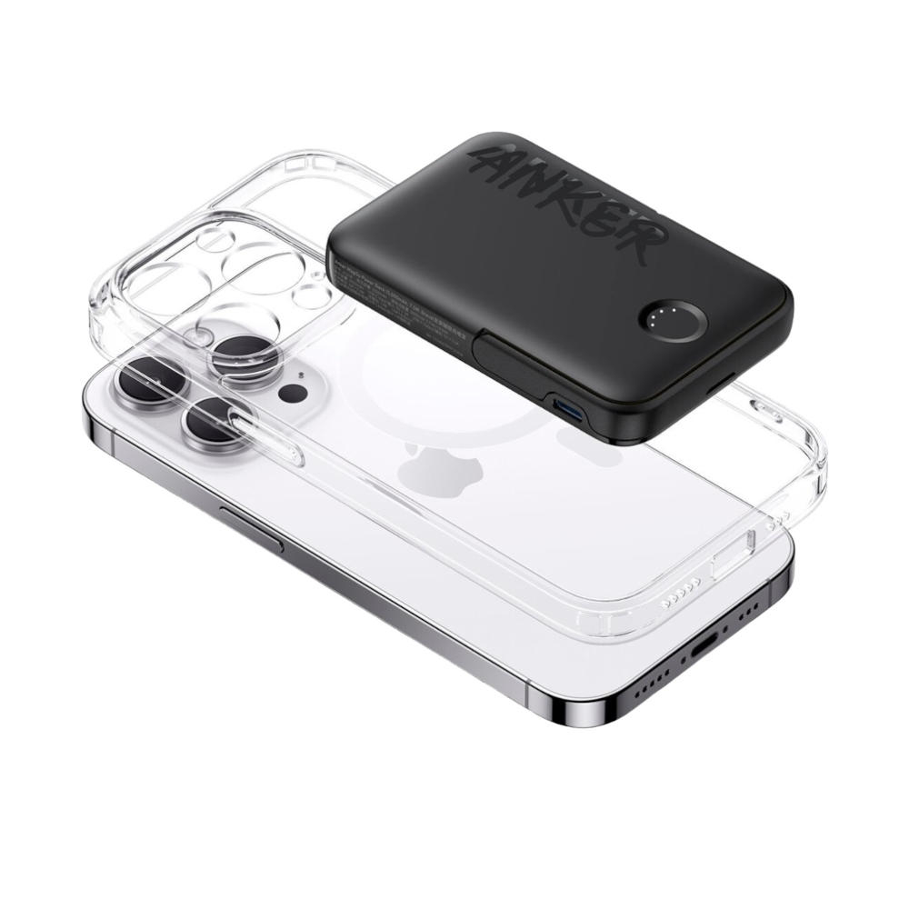 Baterie Externa Wireless Anker 322 MagGo, 5000mAh, 12W, 1 x QI - 1 x USB-C, Neagra A1618G11 [2]