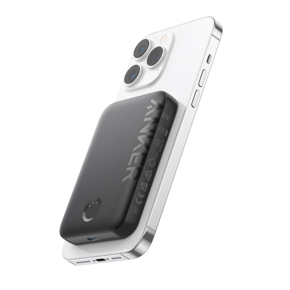 Baterie Externa Wireless Anker 322 MagGo, 5000mAh, 12W, 1 x QI - 1 x USB-C, Neagra A1618G11 [6]