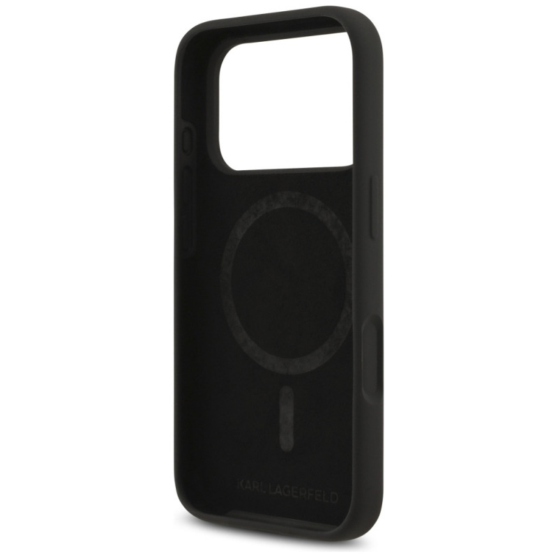 Carcasa Karl Lagerfeld Silicone Karl & Choupette cu MagSafe compatibila cu iPhone 17 Pro, Negru [5]