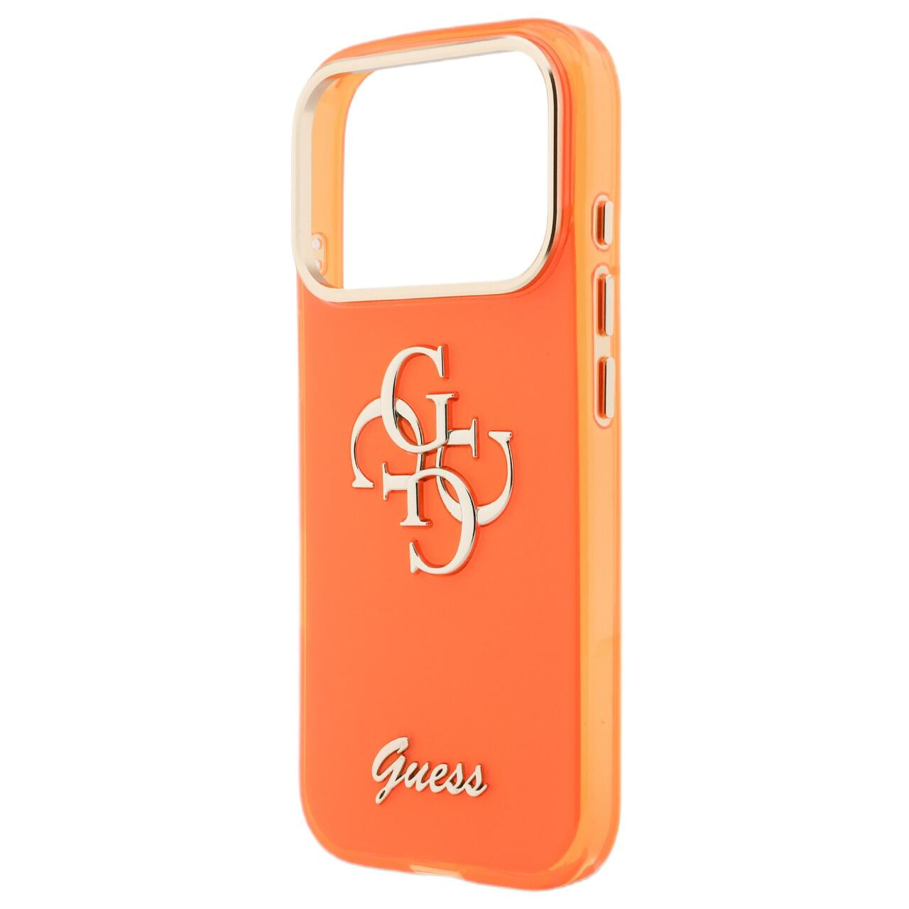 Husă Guess IML 4G Script Metal, portocalie, pentru iPhone 17 Pro Max, din TPU și policarbonat [4]