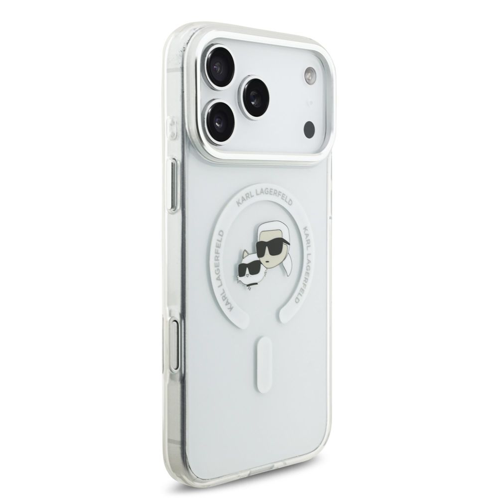 Husa Karl Lagerfeld IML K&CH Heads Metal Frame MagSafe pentru iPhone 17 Pro Max, Transparenta [3]