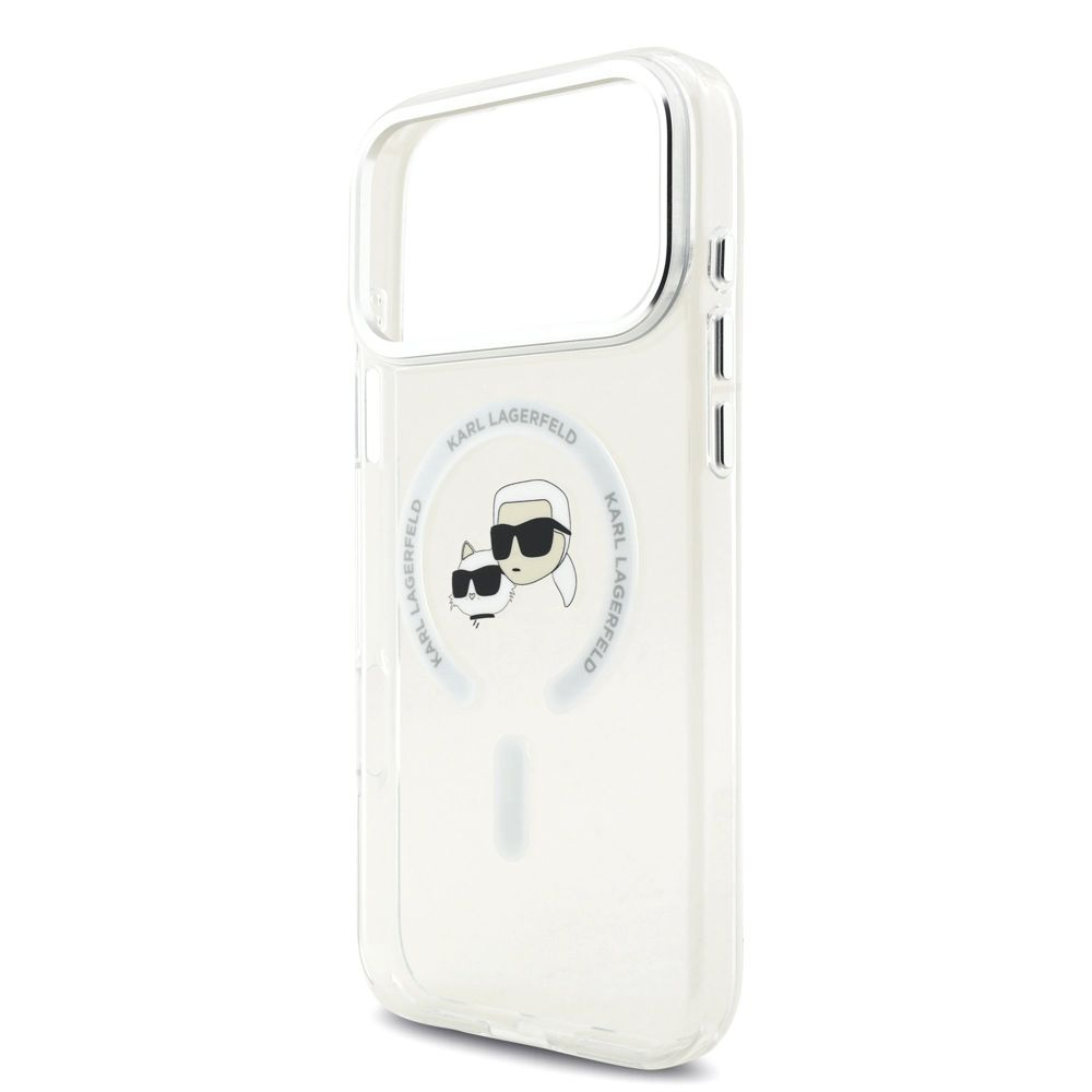 Husa Karl Lagerfeld IML K&CH Heads Metal Frame MagSafe pentru iPhone 17 Pro Max, Transparenta [4]