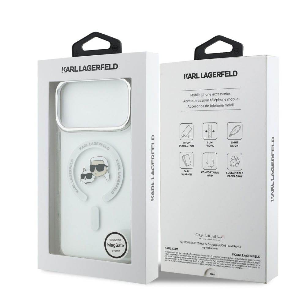 Husa Karl Lagerfeld IML K&CH Heads Metal Frame MagSafe pentru iPhone 17 Pro Max, Transparenta [6]
