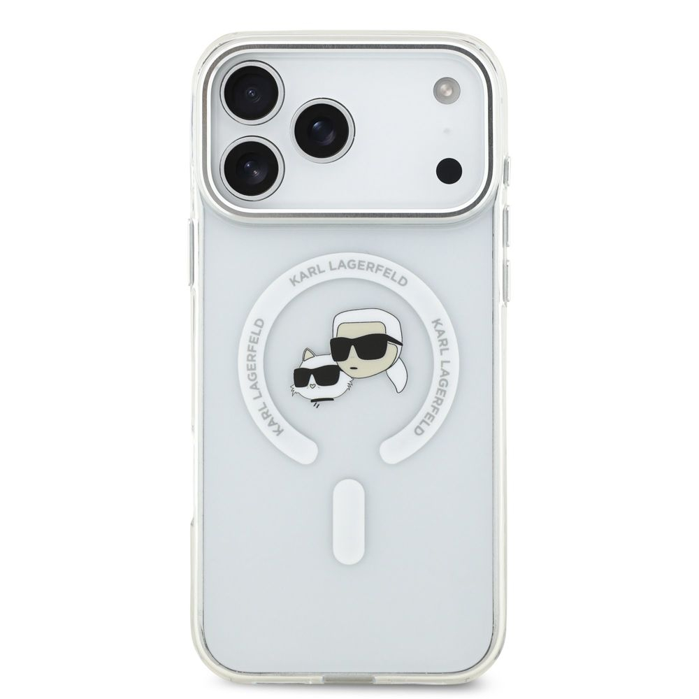 Husa Karl Lagerfeld IML K&CH Heads Metal Frame MagSafe pentru iPhone 17 Pro Max, Transparenta [2]