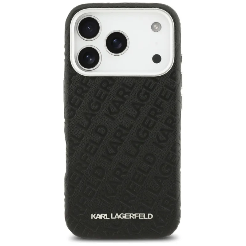 Husa MagSafe pentru Apple iPhone 17 Pro Max, Karl Lagerfeld, FW Stamped Karl, Neagra [2]