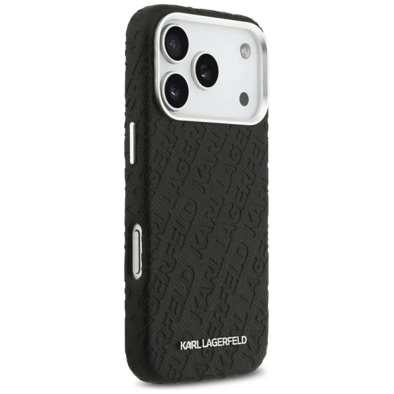 Husa MagSafe pentru Apple iPhone 17 Pro Max, Karl Lagerfeld, FW Stamped Karl, Neagra [3]