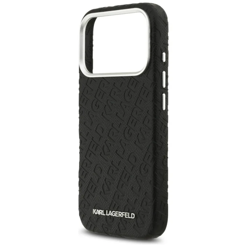 Husa MagSafe pentru Apple iPhone 17 Pro Max, Karl Lagerfeld, FW Stamped Karl, Neagra [4]