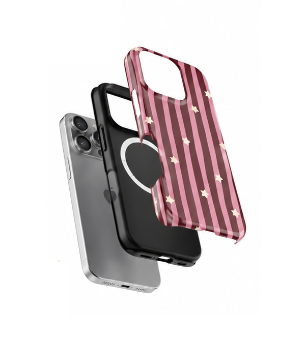 Husă TagOne Stardust Stripes – Design Roz Elegant pentru Telefon [1]