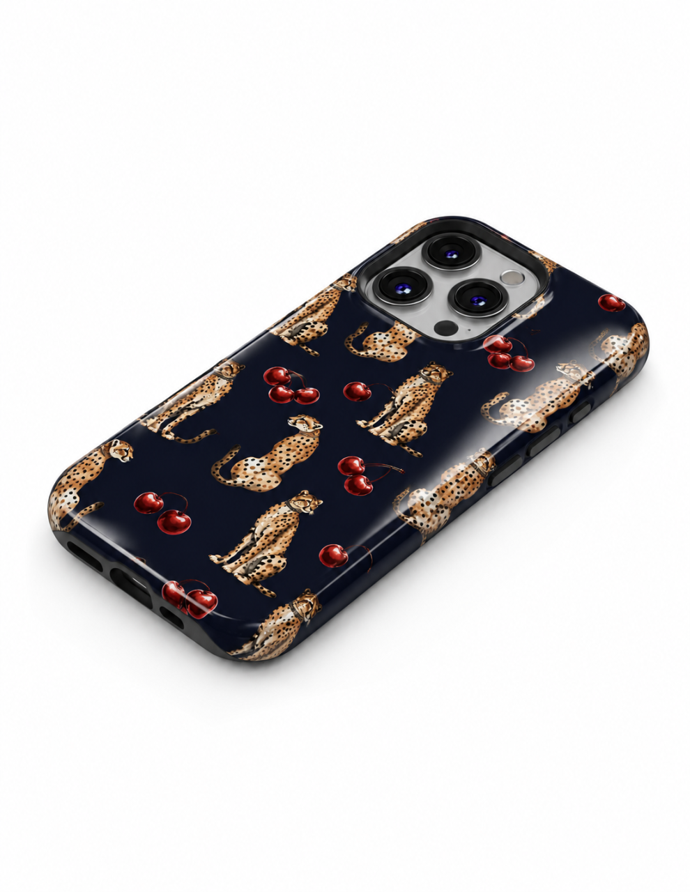 Husă TagOne Cherry Cheetah – Design Elegant cu Gheparzi și Cireșe [3]