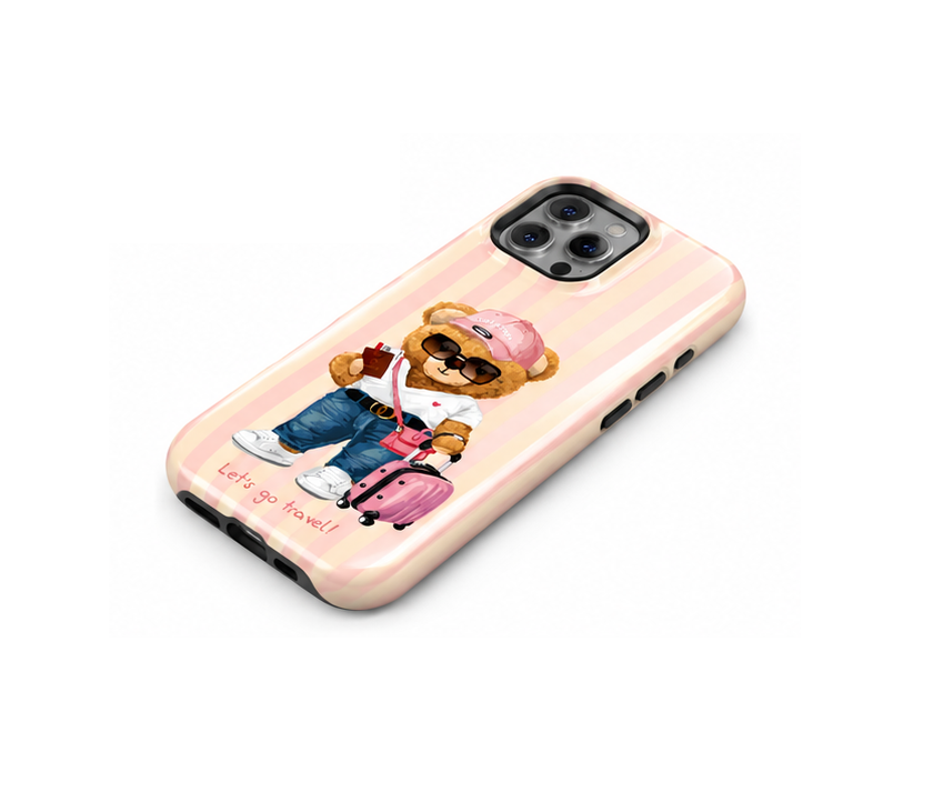 Husa TagOne Double Armor Pentru Iphone Magsafe Let's Go Travel Teddy – Pink Stripes [4]