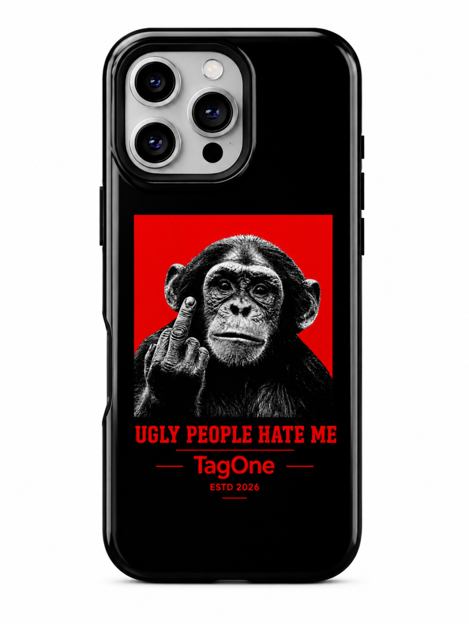 Husă Premium TagOne Rebel Ape – Ugly People Hate Me | Design Glossy, Protecție Anti-Șoc [2]