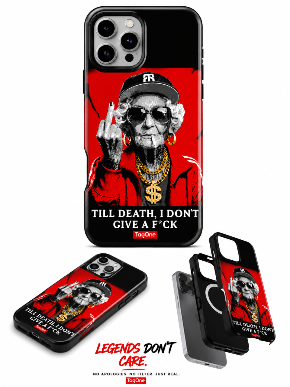 Husă Premium TagOne Till Death I Don't Give A F*ck – Design Rebel pentru Telefon [4]