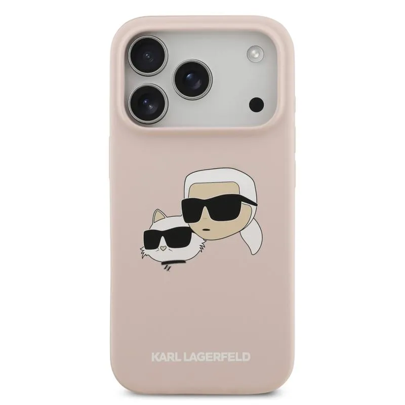 Husa telefon Karl Lagerfeld Liquid Silicone Double Heads, roz, compatibila MagSafe, pentru iPhone 17 Pro [3]