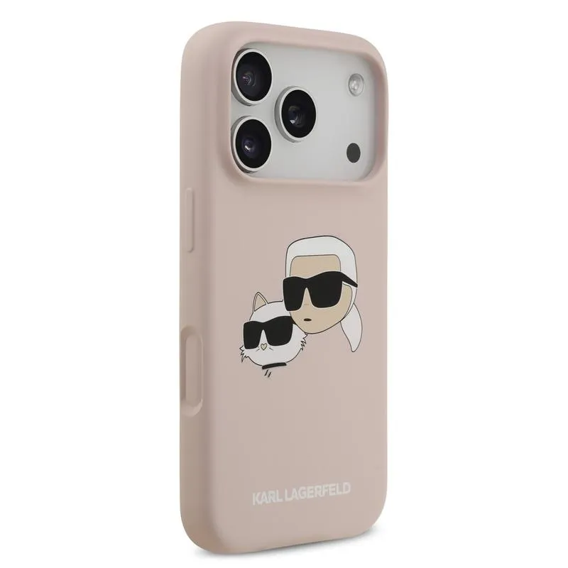 Husa telefon Karl Lagerfeld Liquid Silicone Double Heads, roz, compatibila MagSafe, pentru iPhone 17 Pro [4]